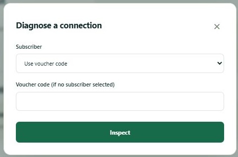 LinkDesk Diagnose a connection — sample feature-tour interface