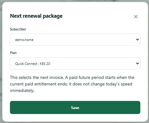 LinkDesk Next renewal package — sample feature-tour interface