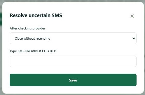 LinkDesk Resolve uncertain SMS — sample feature-tour interface