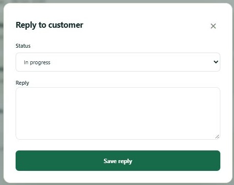 LinkDesk Reply to customer — sample feature-tour interface