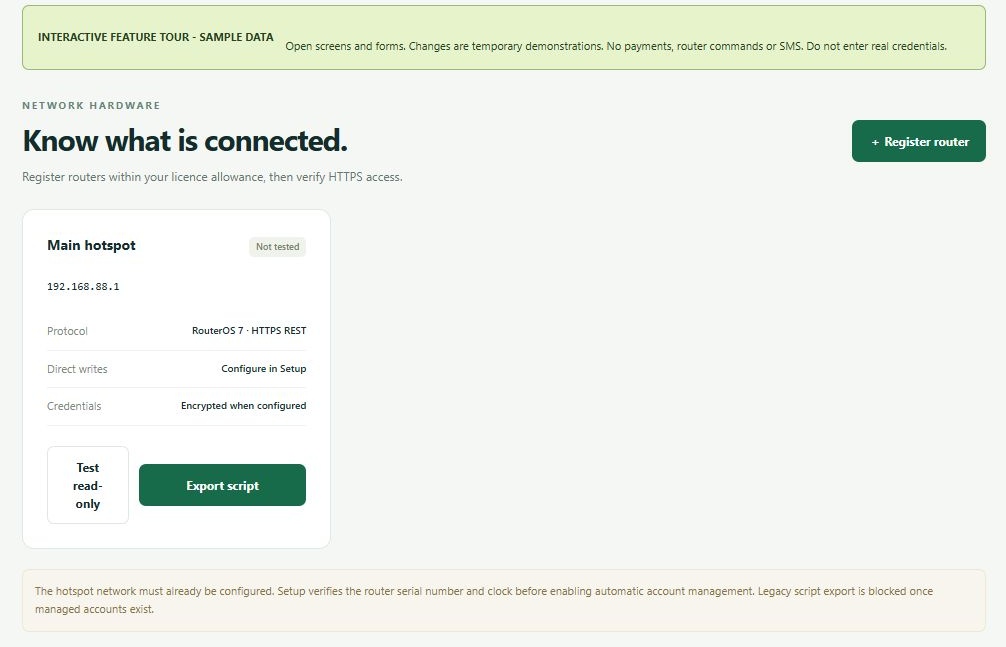 LinkDesk Know what is connected. — sample feature-tour interface